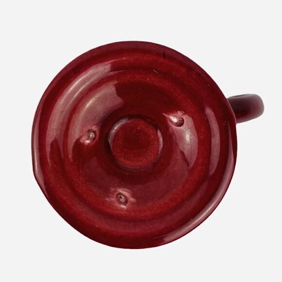 Vintage Metlox Poppytrail Lotus Cranberry Pedestal Mug Cup and Saucer USA 1179 - Picture 9 of 12